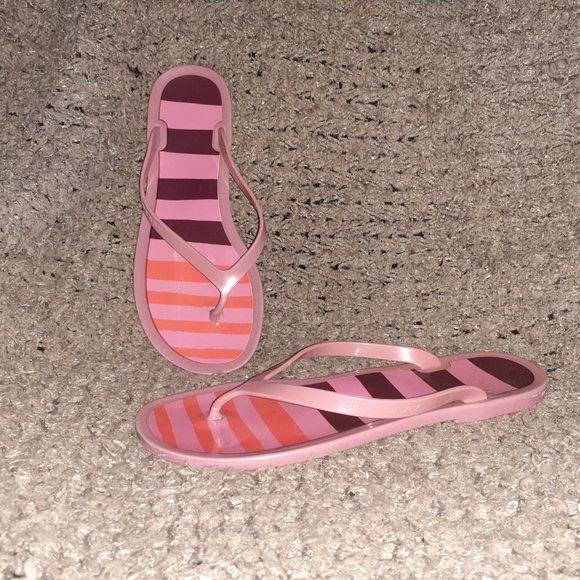 BURBERRY-Lavender/Pink/Red/Purple Jelly Thong Flip Flop Flats-Sz 37-Very Good - Picture 3 of 10